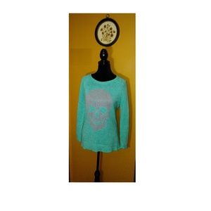 Mint Green Skull Sweater